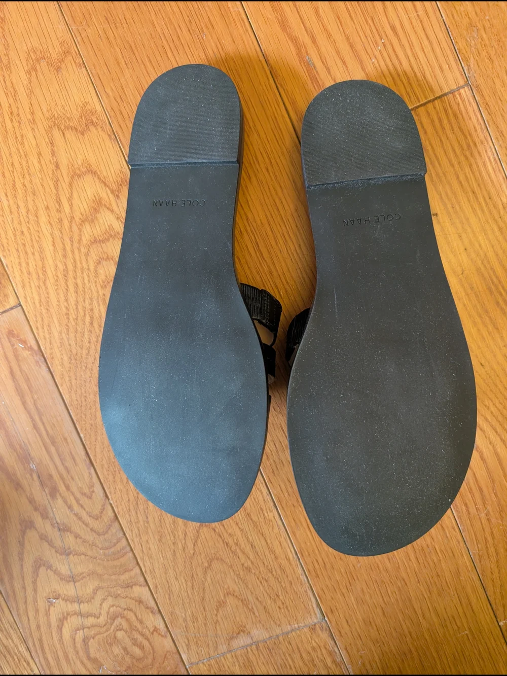 Cole Haan Flynn Slotted Slide Black Leather Sandals Size 7B